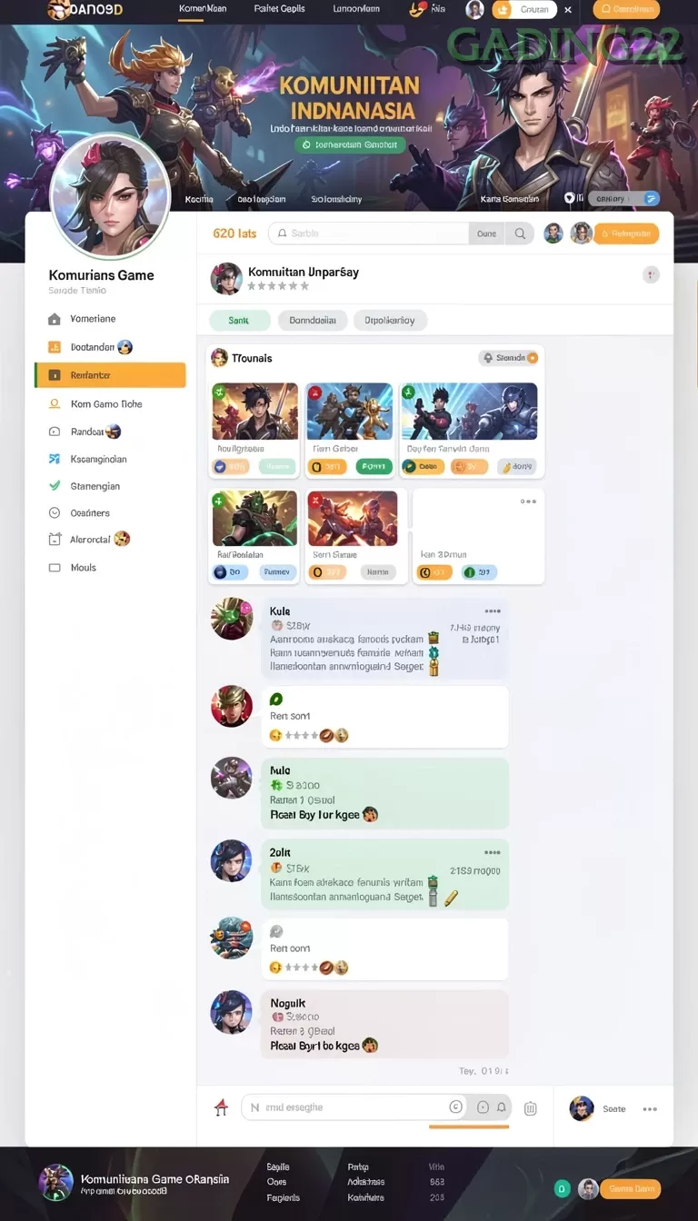 Cuplikan layar MAJ777 — menu navigasi