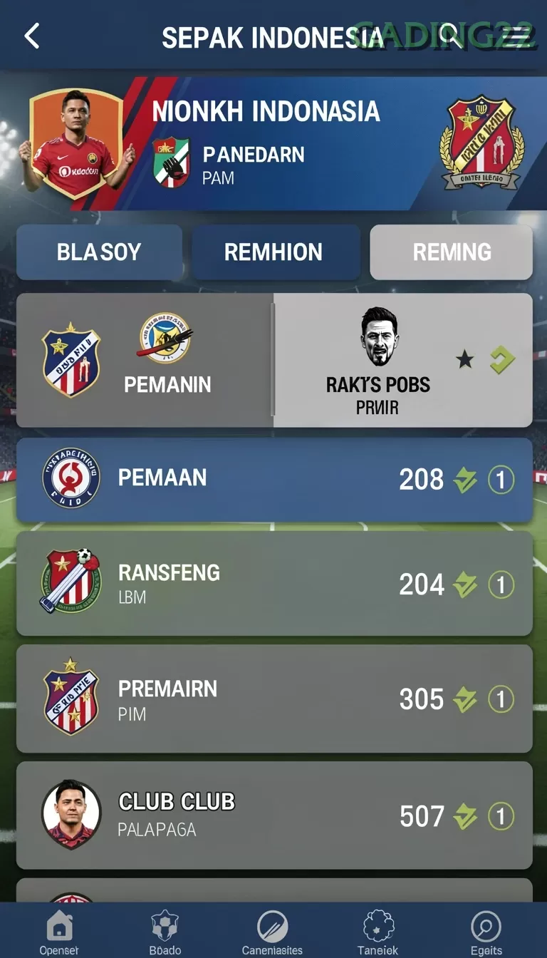 Cuplikan layar DEWI222 — menu navigasi
