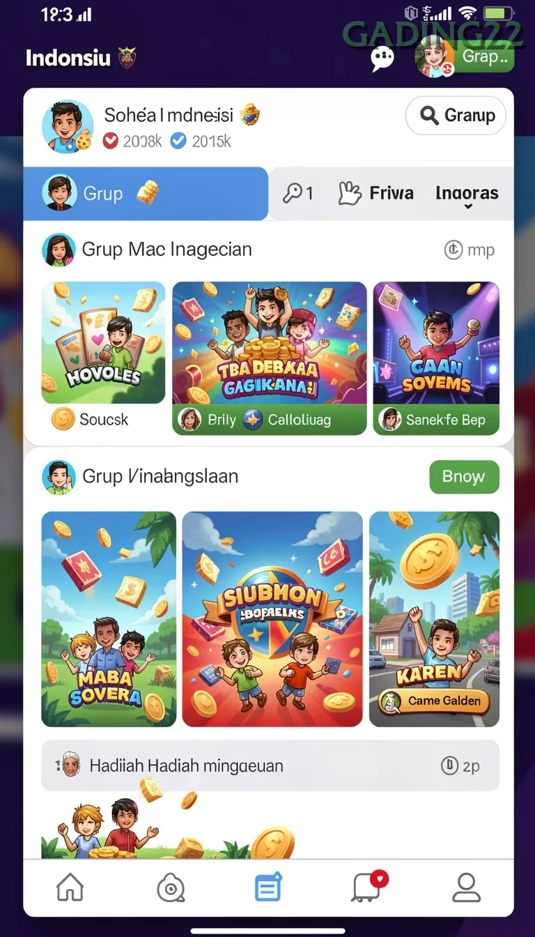 Cuplikan layar MEGA288 — menu navigasi